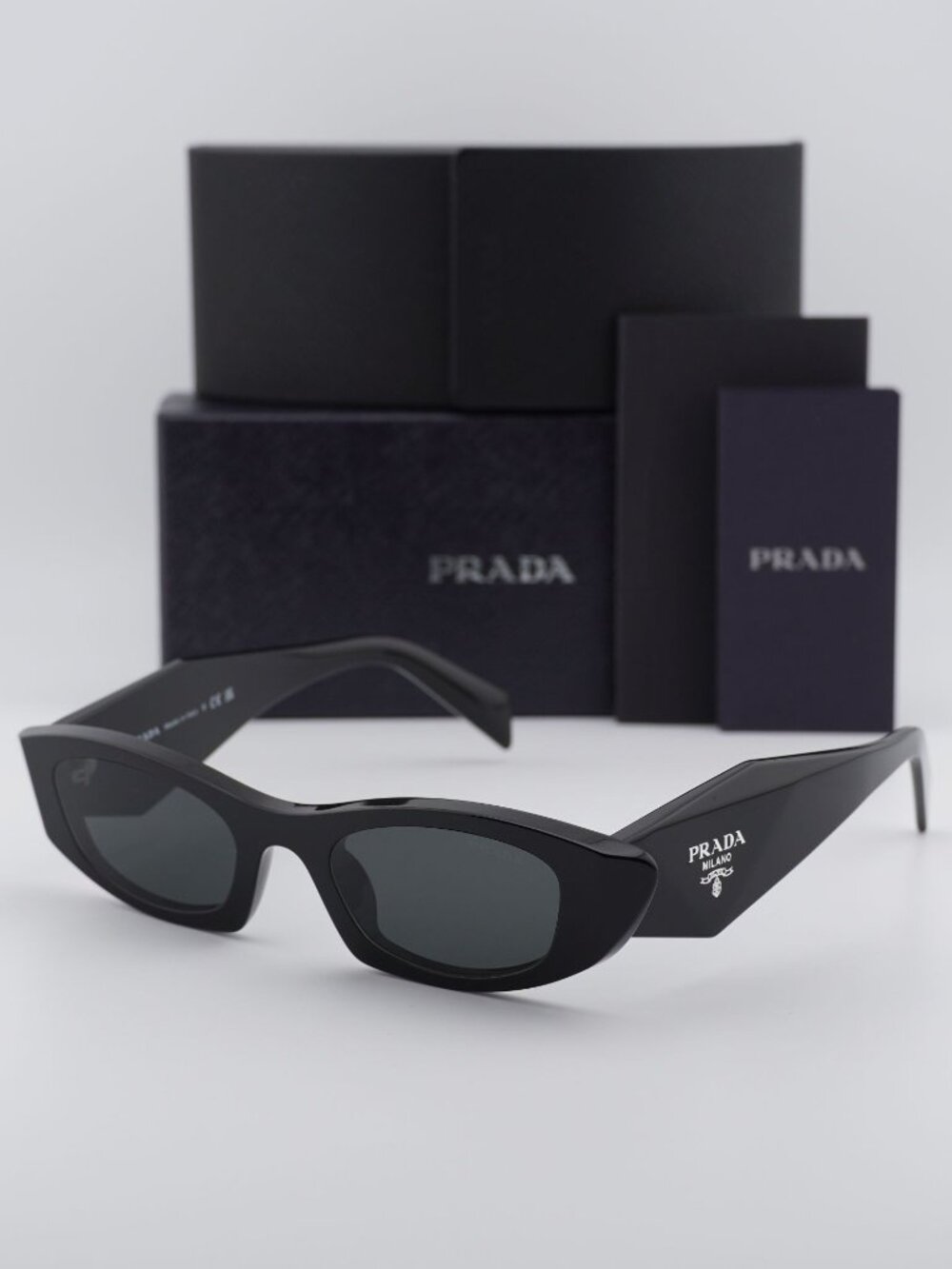 Prada PRB16S 16K08Z Rectangle Sunglasses – Black\Grey